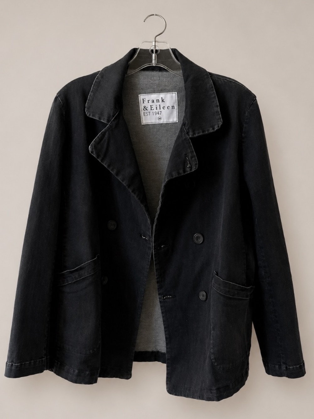 EUC Frank & Eileen Belfast, 1991 Wash Italian Performance Denim Peacoat Size XS